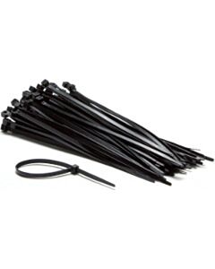 100 Tiewraps / kabelbinders 4,8x200mm zwart nylon