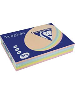 5 Pastelkleuren A4 papier 160g 5x50vel Clairefontaine Trophée