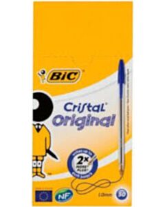 50x Bic Cristal balpen blauw medium