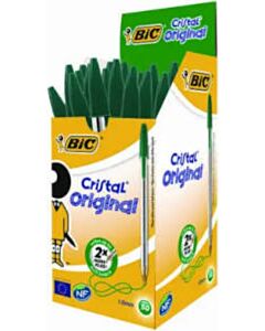 50x Bic Cristal balpen groen medium