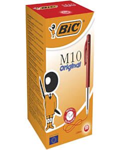 50x Bic M10 balpen rood medium