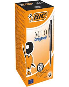 50x Bic M10 balpen zwart medium