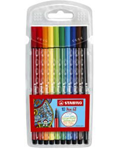 Stabilo pen 68 viltstiften etui 10 kleuren