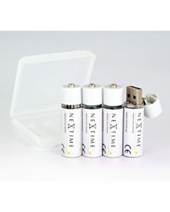 4 Oplaadbare AA USB batterijen NeXtime