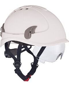 Witte veiligheidshelm met bril en ventilatie Cerva Alpinworker
