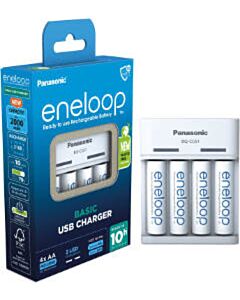 Panasonic USB lader BQ-CC61 + 4 Eneloop AA batterijen