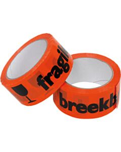 Breekbaar / fragile tape 48mm x 66m oranje (1 rol)