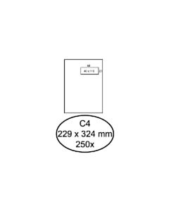 250 Zelfklevende akte enveloppen met venster rechts C4 229 x 324 mm