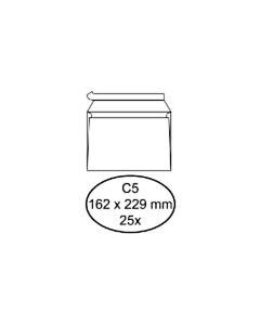 25 Witte zelfklevende enveloppen C5 162 x 229 mm