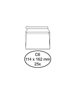 25 Witte zelfklevende enveloppen C6 114 x 162 mm