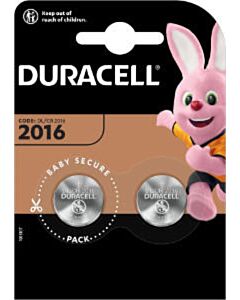 2 Duracell DL/CR 2016 knoopcel batterijen