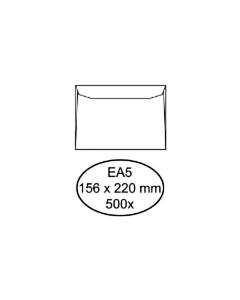 500 Witte gegomde enveloppen EA5 156 x 220 mm