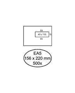 500 Zelfklevende enveloppen met venster rechts EA5 156 x 220 mm