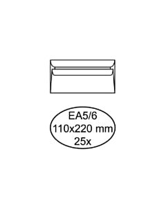 25 Witte zelfklevende enveloppen EA5/6 110 x 220 mm