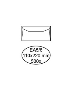 500 Witte gegomde enveloppen EA5/6 110 x 220 mm