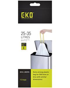 Afvalzak EKO type E 25-35 liter met trekband wit 12 stuks