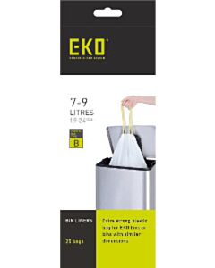 Afvalzak EKO type B 7-9 liter met trekband wit 25 stuks