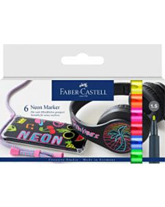 Neon markers Faber-Castell 6 kleuren