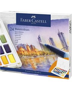 Waterverf Faber-Castell 24 kleuren in doos met palet