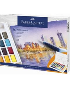Waterverf Faber-Castell 36 kleuren in doos met palet