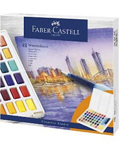 Waterverf Faber-Castell 48 kleuren in doos met palet