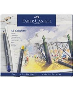 48  Kleurpotloden Faber-Castell Goldfaber in bliketui