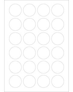 A4 etiketten 40 mm rond wit (25 vel)