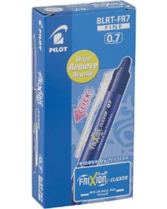 12 Pilot FriXion Ball Clicker gelrollers blauw medium 0,7 mm