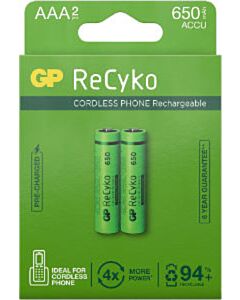 GP ReCyko AAA batterijen 650 mAh (2)