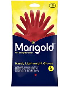 Huishoudhandschoenen Marigold rood maat L (1 paar)