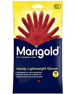 Huishoudhandschoenen Marigold rood maat M (1 paar)