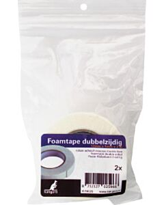 Dubbelzijdig foamtape 12mmx1mmx2m Kangaro (2 rollen)