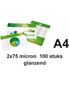 Quantore A4 lamineerhoezen glanzend 2x75 micron 100 stuks