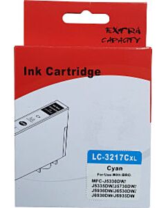 Huismerk Brother LC-3217C cartridge cyaan