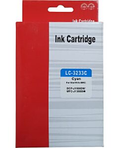 Huismerk Brother LC-3233C cartridge cyaan