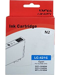 Huismerk Brother LC-421C cartridge cyaan