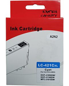 Huismerk Brother LC-421XLC cartridge cyaan