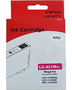 Huismerk Brother LC-421XLM cartridge magenta