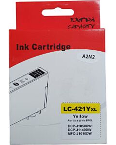 Huismerk Brother LC-421XLY cartridge geel