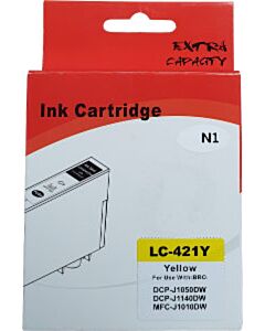 Huismerk Brother LC-421Y cartridge geel