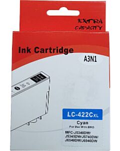 Huismerk Brother LC-422XLC cartridge cyaan