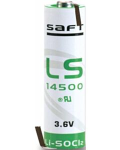 Saft LS14500 lithium AA batterij met Z-tags (3,6V)