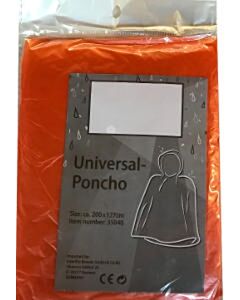 Wegwerp poncho oranje