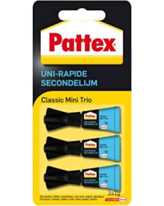 Secondelijm Pattex Classic Mini Trio vloeibaar 3x1g