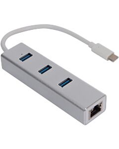 USB-C 3.1 hub 3x USB-A 3.0 + 1x 8P8C (RJ45) Velleman PCMP202