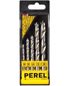 Perel houtborenset 4,5,6,8,10mm