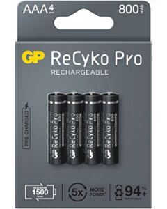 GP ReCyko Pro AAA batterijen 800 mAh (4)