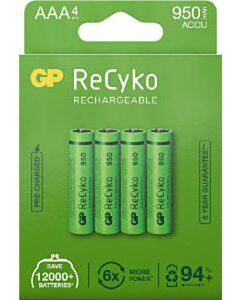 GP ReCyko AAA batterijen 950 mAh (4)