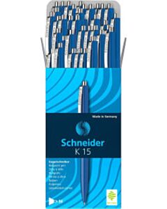 50x Balpen Schneider K 15 blauw medium