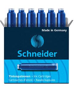 6 Inktpatronen Schneider koningsblauw uitwisbaar